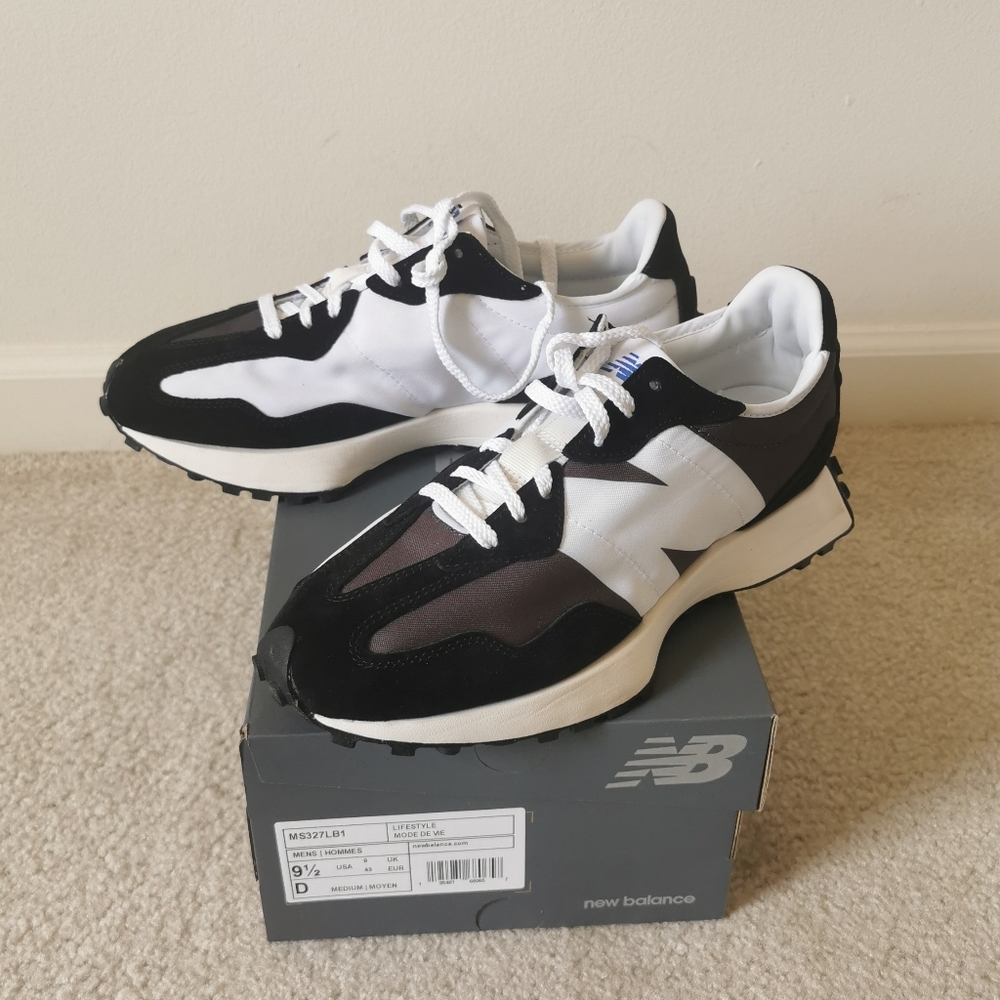 new balance men 9.5 black and white